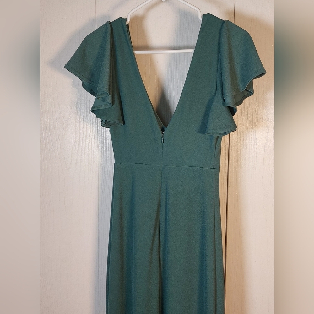 Birdy Grey Hannah Maxi Dress Size Small Flutter Sleeve Crepe Romantic Wedding - Picture 7 of 15